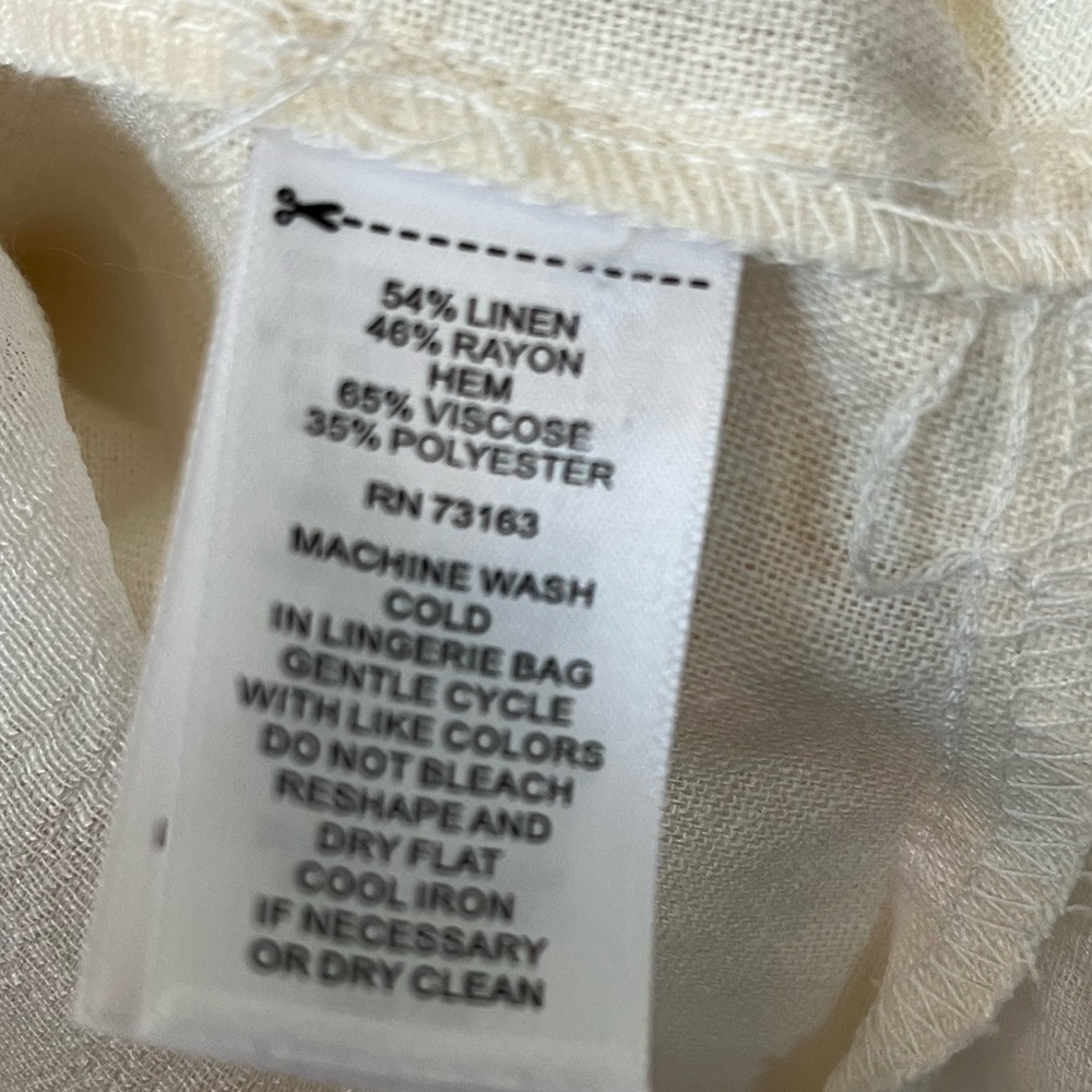 Plus Size MELISSA PAIGE Lagenlook Boho Cream Linen Top Tunic Sz 1X New With Tags - Picture 7 of 10
